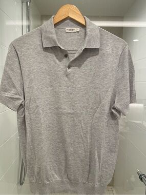 NEW Suitsupply Cotton Silk Gray Short-Sleeve Polo (SOLD OUT)